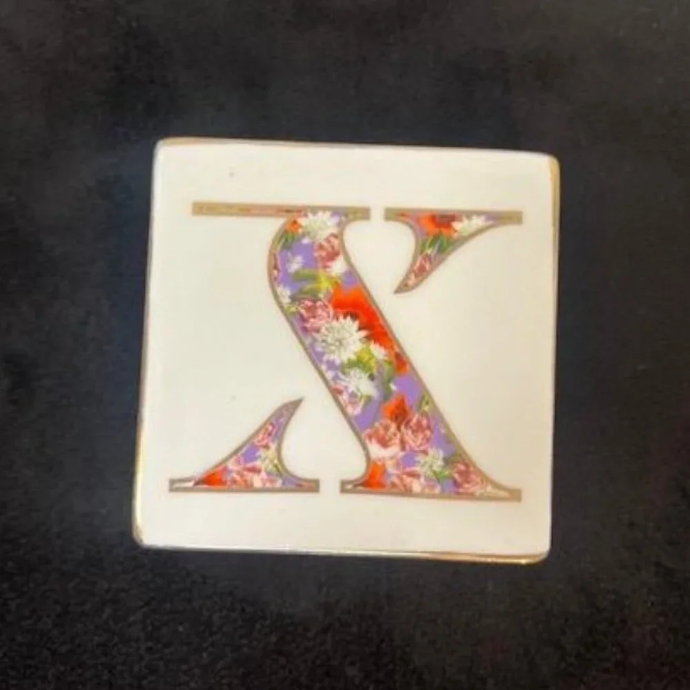 Anthropologie Monogram Lidded Jewelry Box